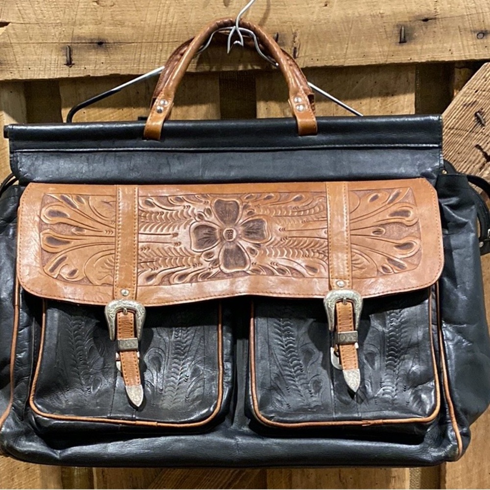 Jumbo tooled Leather Travel Bag by Force Ten West
